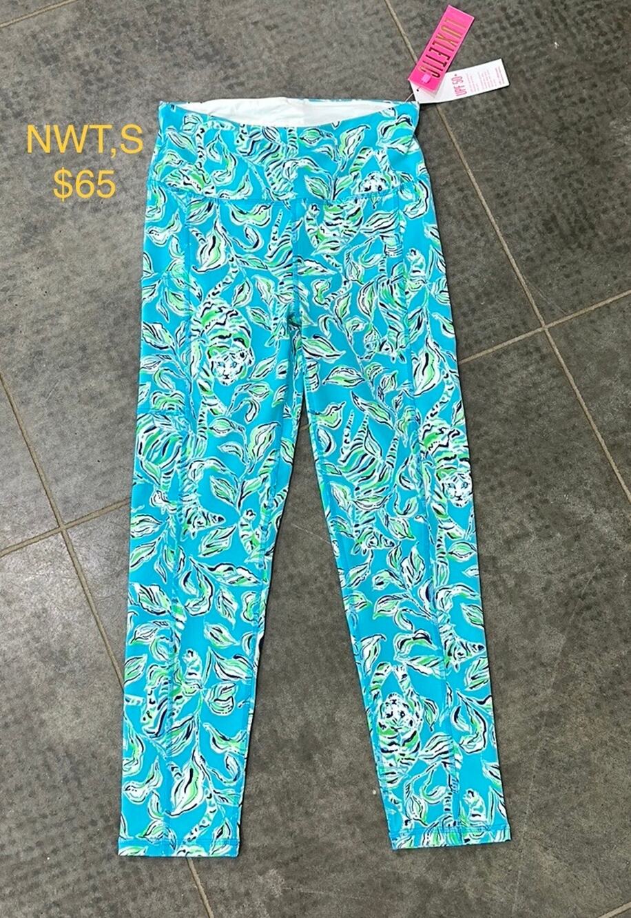 Lilly Pulitzer Weekender High Rise Activewear Leggings Women's S Blue Green